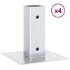 vidaXL Post Bases Square 4 pcs Silver 46x46 mm Galvanised Steel