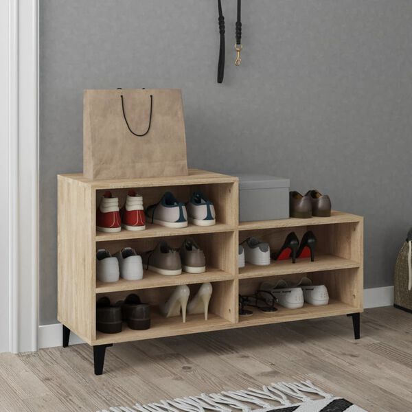 vidaXL Shoe Cabinet Sonoma Oak 102x36x60 cm Engineered Wood