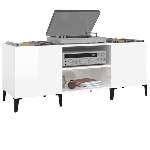 vidaXL Record Cabinet White 121x38x48 cm Engineered Wood