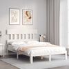 vidaXL Bed Frame without Mattress White Small Double Solid Wood Pine