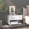 vidaXL Wall-mounted Bedside Cabinet High Gloss White