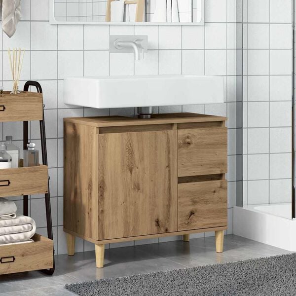 vidaXL Sink Cabinet Artisan Oak 65x33x60 cm Engineered Wood