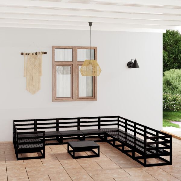 vidaXL 12 Piece Garden Lounge Set Solid Pinewood