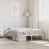 vidaXL Metal Bed Frame without Mattress with Headboard White 140x200cm