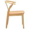 vidaXL Dining Chair 2 pcs Natural Solid Rubber Wood