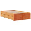 vidaXL Bed Frame without Mattress with Drawers Wax Brown 120x190 cm Small Double Solid Wood Pine