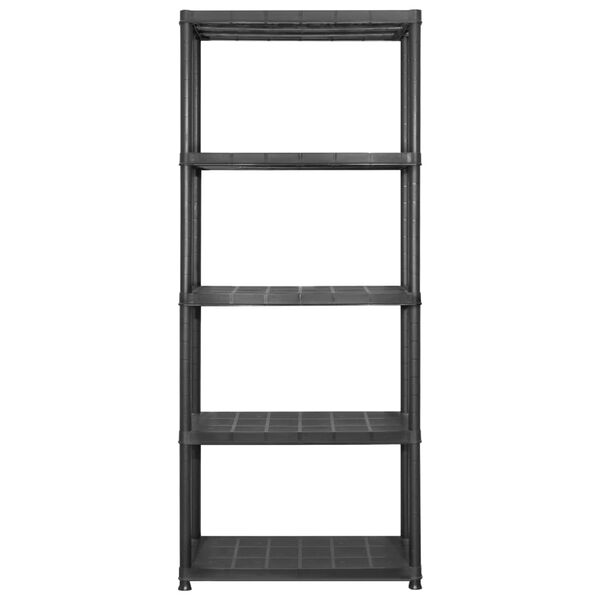 vidaXL Storage Shelf 5-Tier Black 213x38x170 cm Plastic