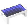 vidaXL Coffee Table with Infinity LED White 90x53x30 cm
