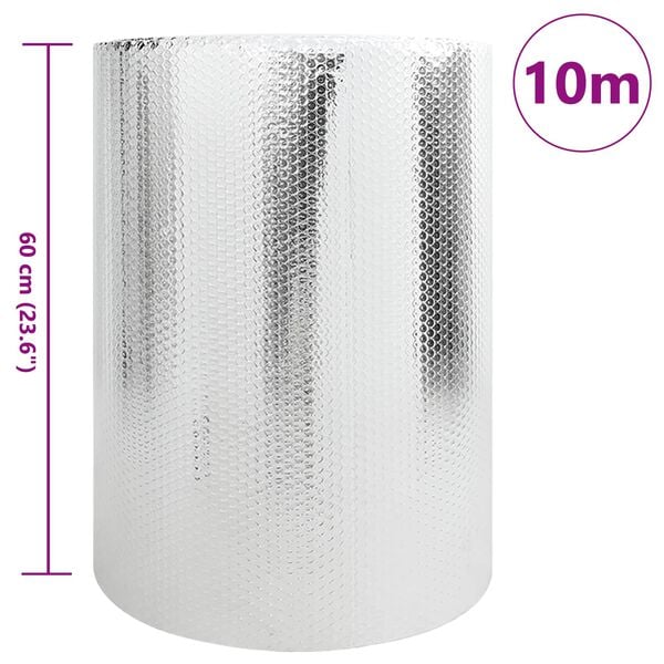 vidaXL Radiator Heat Reflector Silver 0.6 x 10 m Aluminium