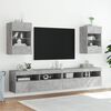 vidaXL TV Wall Cabinet with LED Lights Concrete Grey 40x30x60.5 cm