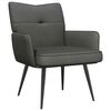vidaXL Armchair Dark Grey Corduroy Fabric