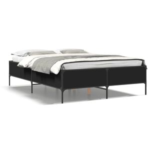vidaXL Bed Frame without Mattress Black 140x190 cm