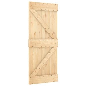 vidaXL Sliding Door NARVIK Natural and Black 85 x 210 cm (213.5 cm)