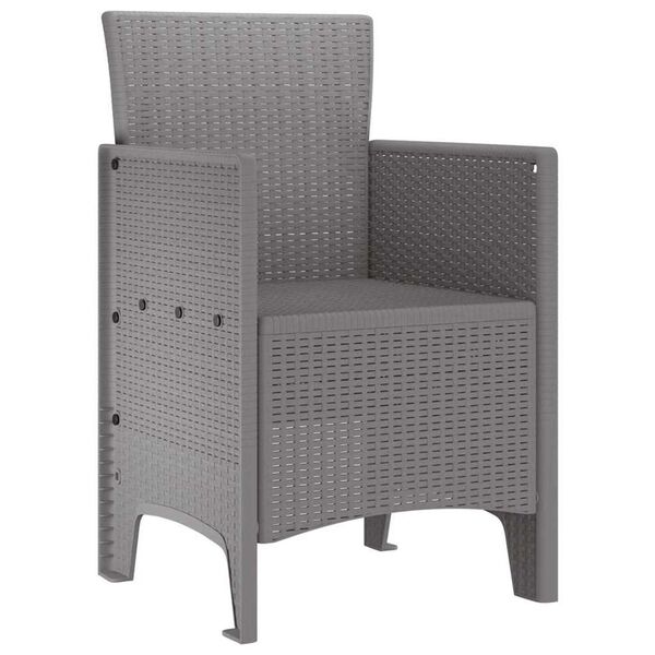 vidaXL Garden Chair 4 pcs Light grey 53 x 49 x 85 cm PP