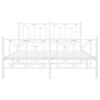 vidaXL Metal Bed Frame without Mattress with Footboard White 140x200cm