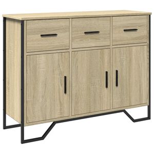 vidaXL Sideboard Sonoma Oak 97x32.5x74.5 cm Engineered Wood