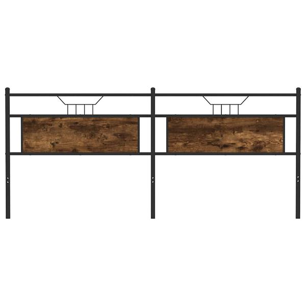 vidaXL Headboard Smoked Oak 193 cm Engineered Wood and Steel