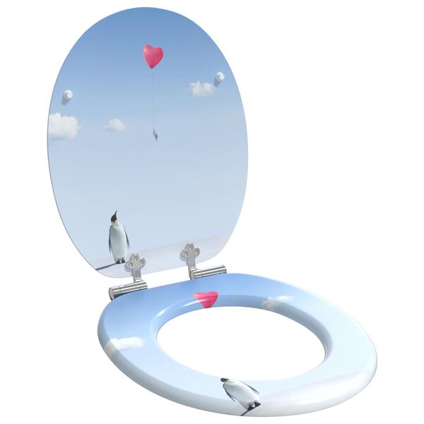vidaXL Toilet Seat Blue 44 x 38 cm MDF board