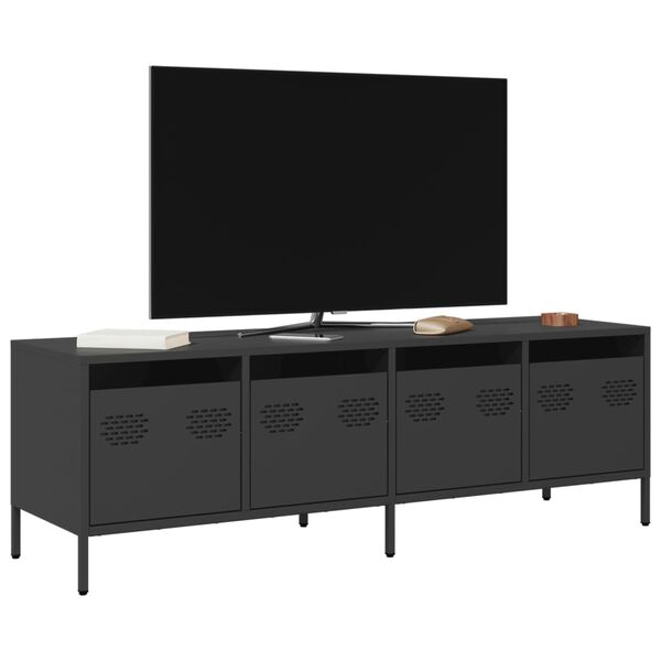 vidaXL TV Cabinet Black 135x39x43.5 cm Cold-rolled Steel