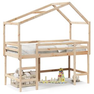 vidaXL Loft Bed with Ladder and Roof without Mattress 80x200 cm