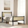 vidaXL Metal Bed Frame without Mattress Sonoma Oak 75x190 cm Small Single