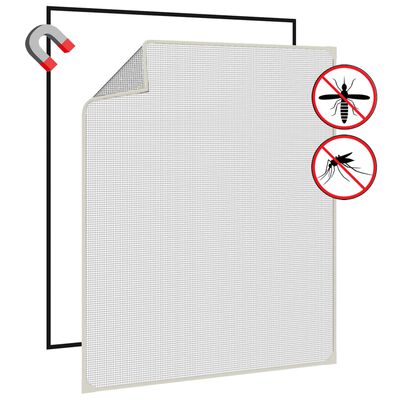 vidaXL Magnetic Insect Screen for Windows White 100x120 cm