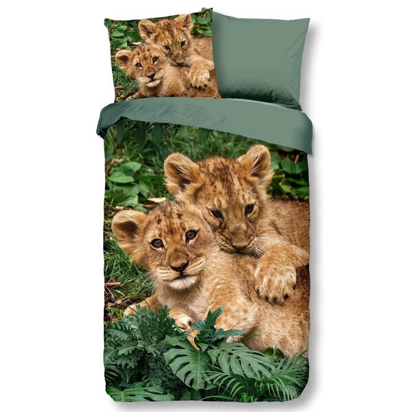 Good Morning Kids Duvet Cover LION CUBS 140x200/220 cm Multicolour