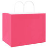 vidaXL Paper Bags 250 pcs with Handles Pink 32x22x24 cm