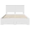 vidaXL Bed Frame with Headboard White 140 x 200 cm Engineered Wood