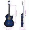 vidaXL 12 Piece Western Guitar Set with Equalizer and 6 Strings Blue