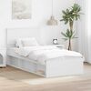 vidaXL Bed Frame with Headboard White 90 x 190 cm Solid Pine Wood