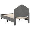 vidaXL Toddler Bed Frame with Headboard Dark Grey 70 x 140 cm Velvet