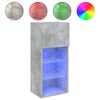 vidaXL TV Cabinets with LED Lights 2 pcs Concrete Grey 40.5x30x90 cm