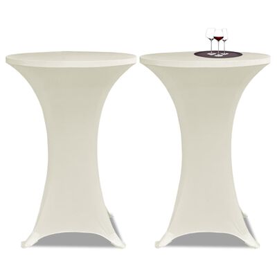 vidaXL Standing Table Cover Ø60 cm Cream Stretch 4 pcs