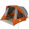 vidaXL Camping Tent Cabin 4-Person Grey and Orange Waterproof
