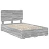 vidaXL Bed Frame with Drawer Grey Sonoma 120 x 200 cm Engineered Wood