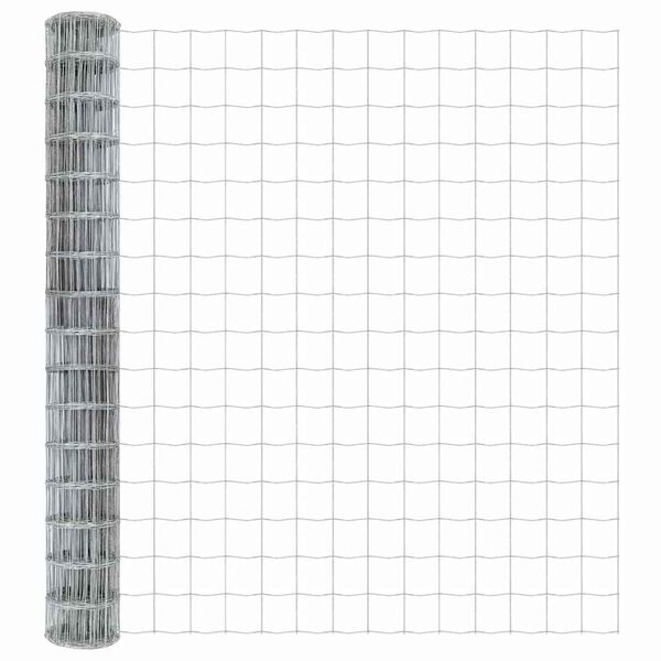 vidaXL Euro Fence Silver 1.5 x 10 m Hot dip galvanized iron