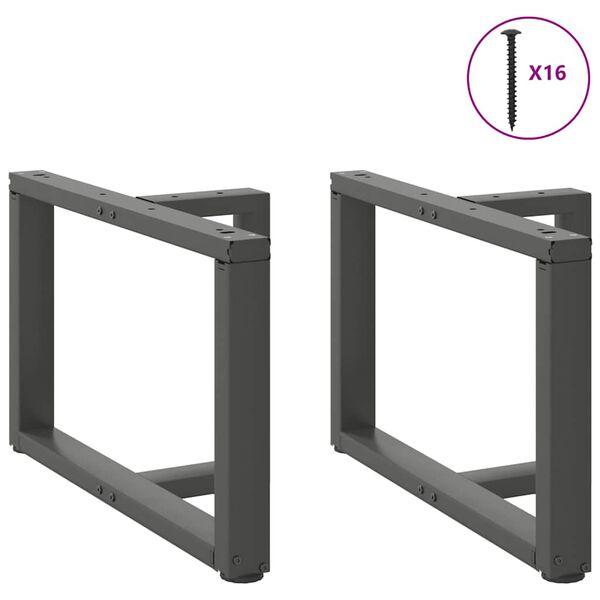 vidaXL Coffee Table Legs T-Shaped&nbsp;2 pcs Anthracite 60x25x(42-43) cm Steel