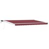 vidaXL Manual Retractable Awning with LEDs Burgundy and White 4 x 3 m