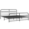 vidaXL Metal Bed Frame without Mattress with Footboard Black 193x203cm