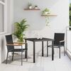 vidaXL Garden Dining Set 3 pcs Black Powder-coated Steel
