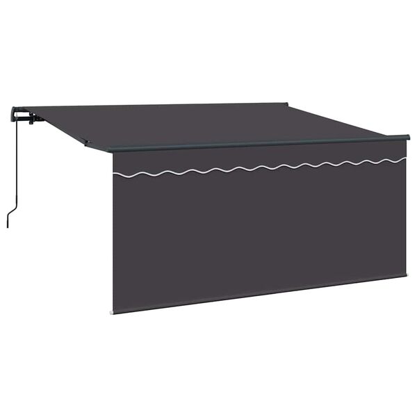 vidaXL Retractable Awning Retractable Anthracite 300 x 200 cm Fabric