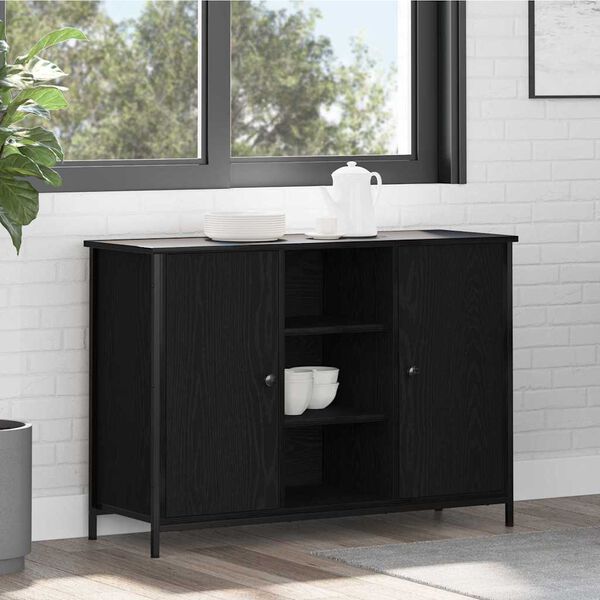 vidaXL Sideboard Black Oak 100 x 35 x 70 cm