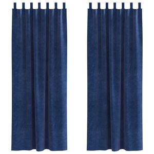 vidaXL Curtains with Curtains 2 pcs Dark blue 140 x 225 cm Velvet