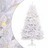 vidaXL Artificial Christmas Tree 300 LEDs PVC and Steel White