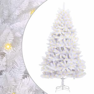 vidaXL Artificial Christmas Tree 300 LEDs PVC and Steel White