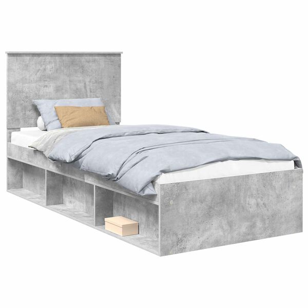 vidaXL Bed Frame Concerte Grey 90 x 190 cm Solid Pine Wood