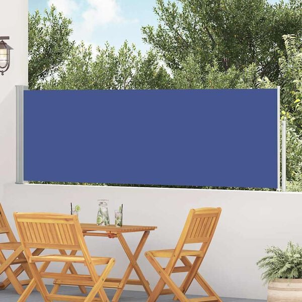 vidaXL Patio Retractable Side Awning 100x500 cm Blue