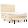 vidaXL Box Spring Bed with Mattress Cream 140x200 cm Fabric