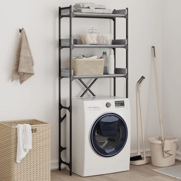 vidaXL Washing Machine Shelf Grey Sonoma 67x25x163 cm Engineered Wood